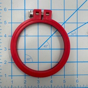 Boye 4 Inch Red Plastic Embroidery Hoops Lot of 5 Tension Screw Round Crafting